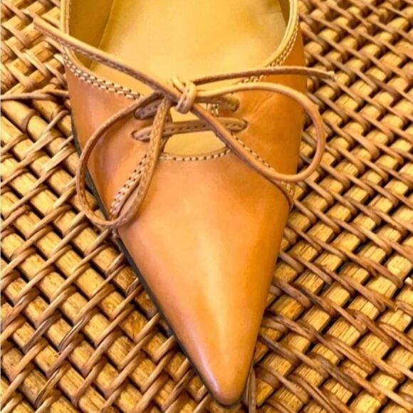 Sz 36 *Sergio Rossi* VeroCuoio Leather *Kitten Heels* Bow tie - Picture 5 of 11